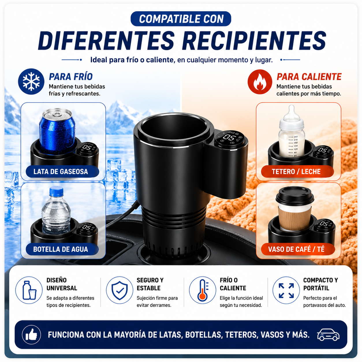 ❄️ Mini Refrigerador Portátil 2 en 1 | Bebidas Frías y Cosméticos Siempre Frescos